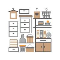 Stylish Icons for Rustic Storage Solutions vector