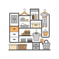 Chic Icons for Display Shelving Solutions vector