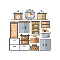 Chic Icons for Sleek Storage Designs vector