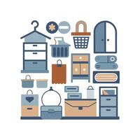 Elegant Icons for Versatile Shelving Solutions vector