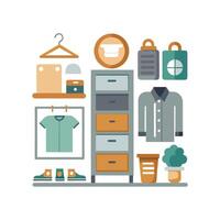 Chic Icons for Unique Storage Shelves vector
