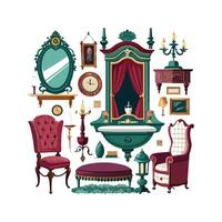 Creative Icons for Vintage Victorian Furniture vector