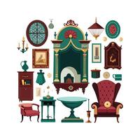 Charming Icons for Victorian Home Styling vector