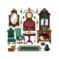 Creative Icons for Elegant Victorian Interiors vector
