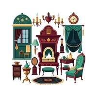 Charming Icons for Elegant Victorian Styles vector