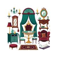 Elegant Icons for Victorian Style Home Designs vector