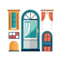 Artistic Icons for Innovative Window and Door Designs vector