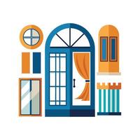 Sophisticated Icons for Contemporary Windows and Doors vector