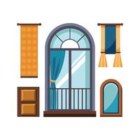 Stylish Icons for Elegant Windows and Doors Set vector