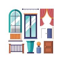 Unique Icons for Innovative Window and Door Designs vector