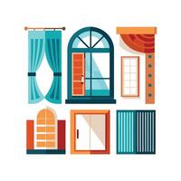 Diverse Icons for Modern Window and Door Elements vector