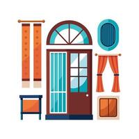 Diverse Icons for Modern Window and Door Designs vector