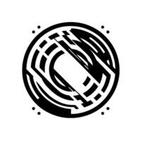 Abstract black and white circular with geometric shapes, lines, and contrasting negative space, minimalist . vector