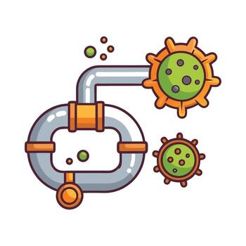 Bacteria Causing Rusting of Metal Pipelines vector