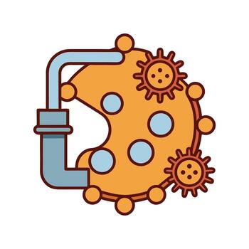 BacteriaInduced Rusting of Metal Pipelines vector