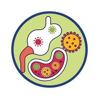Stomach Infection Bacteria from Contaminated Sources vector