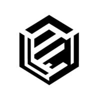 Isometric Hexagon with Contrasting Black White Geometric , Creating D Illusion, Modern, Minimalist, Abstract. vector