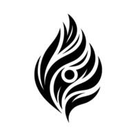 Abstract Black and White Eye , TribalInspired, Symmetrical Form on White Background. vector