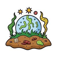 Bacteria in Soil Consuming Dead Organic Matter vector