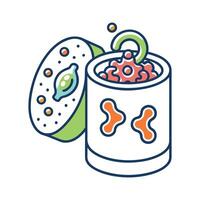 Bacteria in Open Food Cans Causing Contamination vector