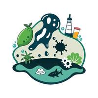 Bacteria Digesting Oil Spills in Marine Ecosystems vector