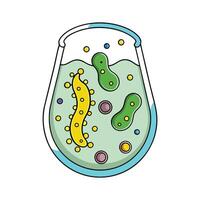 Illustration of Bacteria in Floating Lab Colonies vector