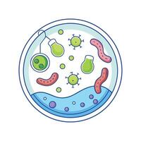 Bacterial Floating Colonies Forming in Lab Cultures vector