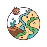 Bacteria Found in Muddy Riverbanks Breaking Down Matter vector