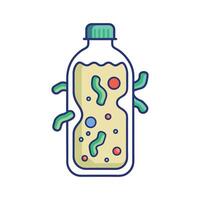Illustration of Bacteria in Old Water Bottles vector