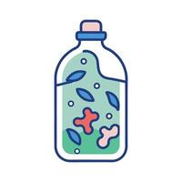 Bacteria in Old Unwashed Water Bottles Illustrated vector