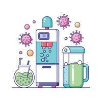Bacterial Presence in Ice Machines and Water Dispensers vector