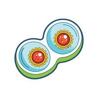 Illustration of Bacteria in Neglected Contact Lens Cases vector