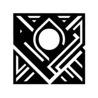 Geometric Monochrome Square Composition Intertwined Lines, Angles, and a Circular Void Creating a Modern Abstract vector