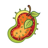 Illustration of Bacteria on Rotten Fruit vector