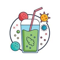 Illustration of Bacteria in Homemade Juices vector