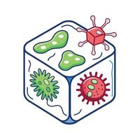Illustration of Bacteria in Old Ice Cubes vector