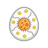 Illustration of Bacteria in Contaminated Raw Eggs vector