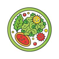 Illustration of Bacteria in Contaminated Salad Greens vector