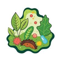 Bacteria in Decomposing Leaves on Forest Floor vector