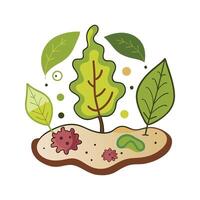 Bacterial Activity in Decomposing Leaves on Forest Floor vector