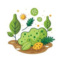 Bacteria Found in Decomposing Leaves on Forest Floor vector