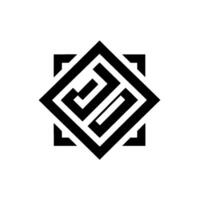Geometric Black and White with Interlocking Square and Diagonal Shapes, Minimalist and Modern Style vector