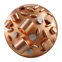 impressive rustic Copper Texture Brushed Metal Effect Isolated for Ui Design professional png