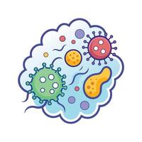 Bacteria Found in Dust Particles in Air vector