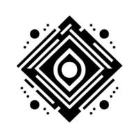 Geometric Black and White Abstract with DiamondShaped Central Form and Dots vector