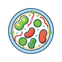Illustration of Bacteria in Expired Frozen Vegetables vector