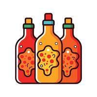 Bacterial Contamination in Expired Hot Sauce Bottles vector