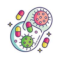 Illustration of Bacteria in Expired Medicines vector
