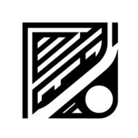 Modern, Abstract with Bold Lines, Geometric Shapes, Circular Element, and a BlackandWhite Contrast on a White Background. vector