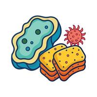 Bacteria Found in Old Sponges and Dishcloths vector